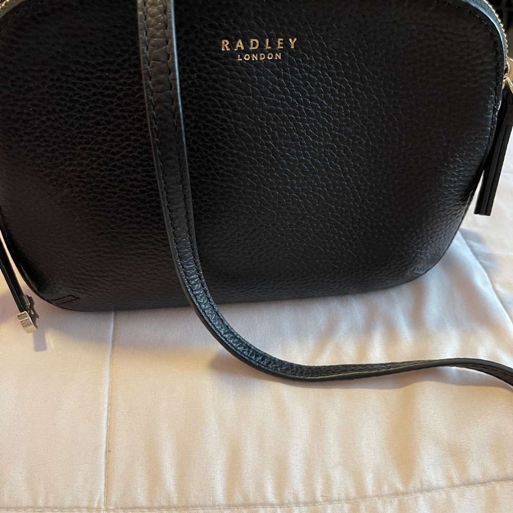 Radley London Black all leather Mid Sized Crossdy